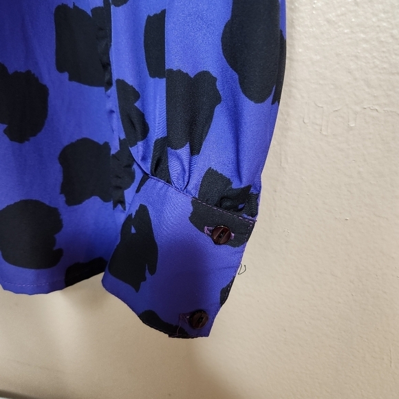 Galeries Lafayette Collection VTG Wmns Purple/Black Abstract Blouse-Size M/EU 40 - Picture 4 of 5